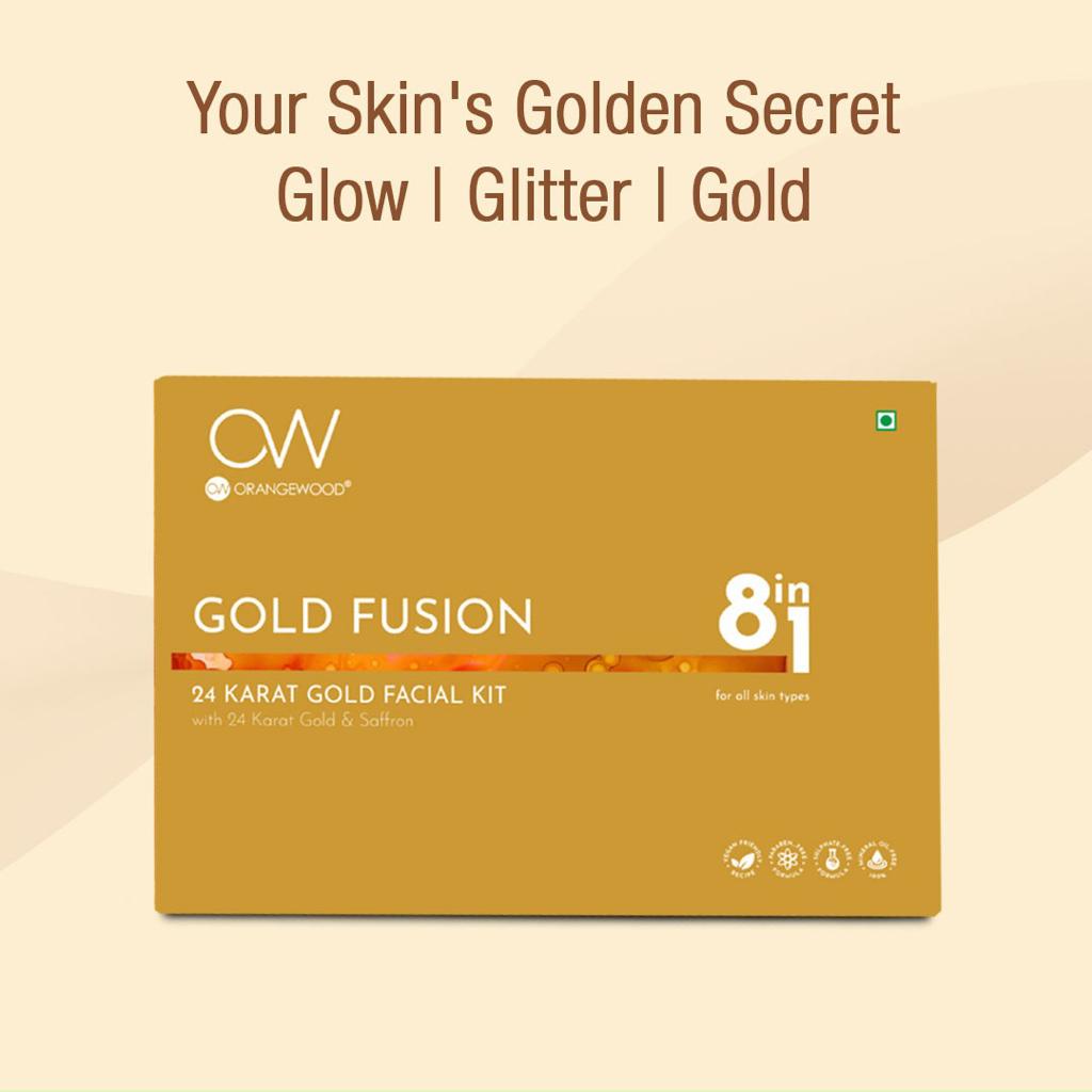 Orangewood Professional Gold Fusion Facial Kit  for glow and brightening - 58gm